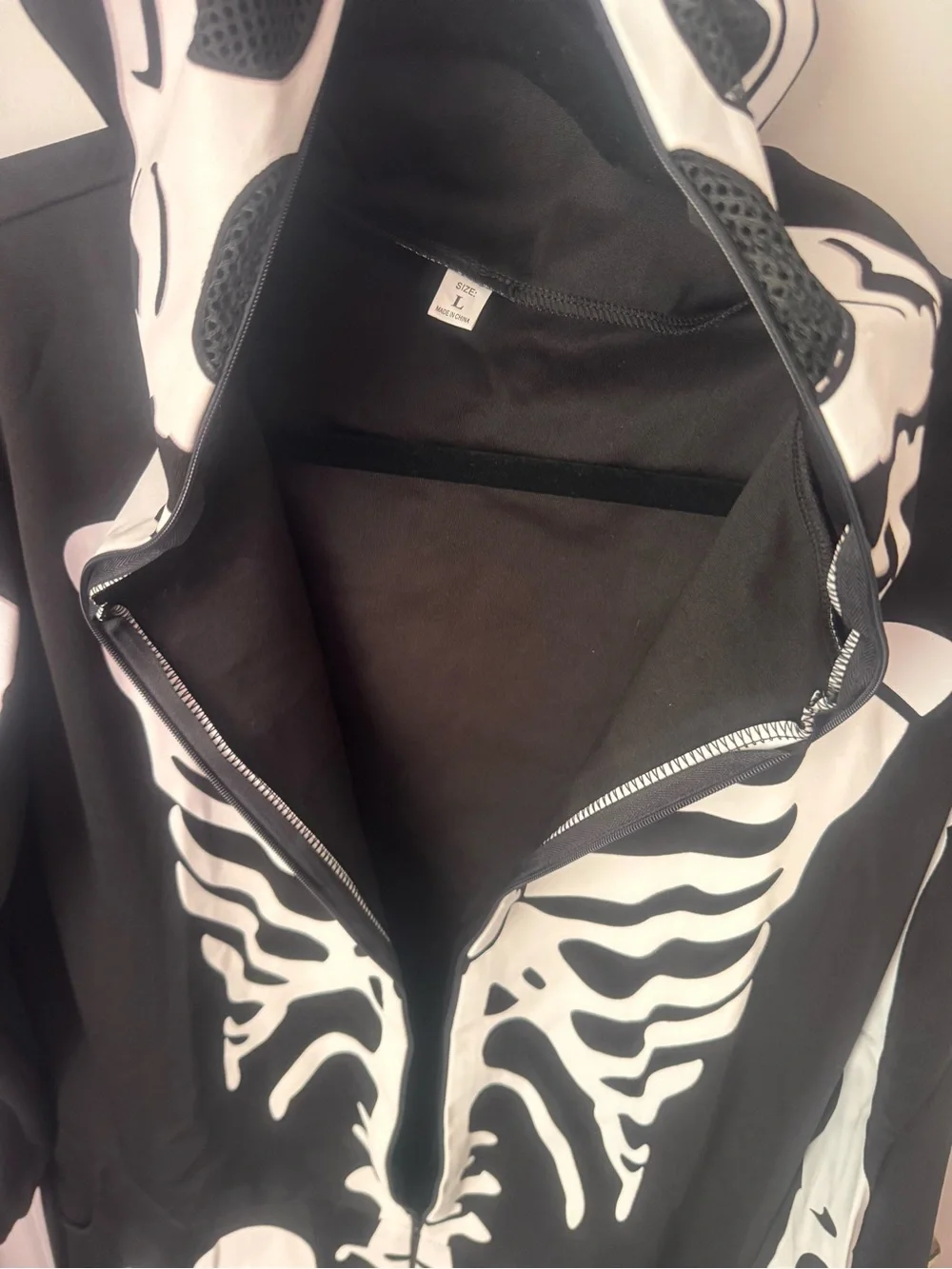 Unisex Black & White Skeleton Hooded Costume Onesie